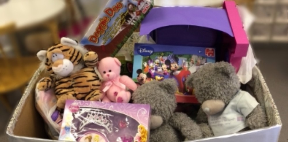 Capito donating toys to RiverKids charity