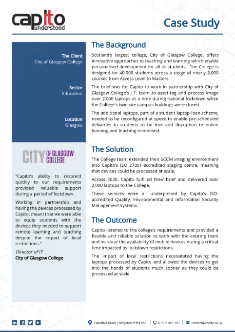 Click to view pdf format of City of Glasgow College case study