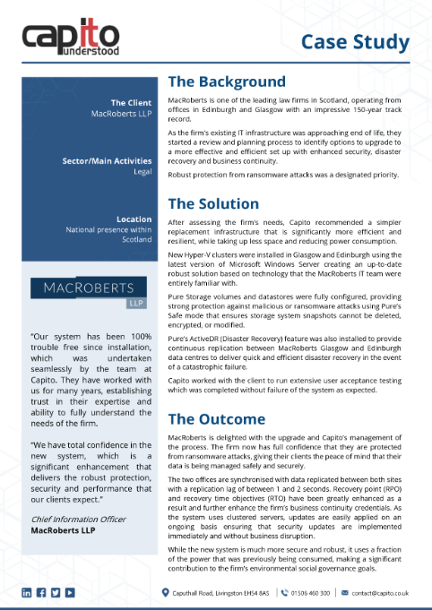 Click to view pdf format of MacRoberts LLP case study