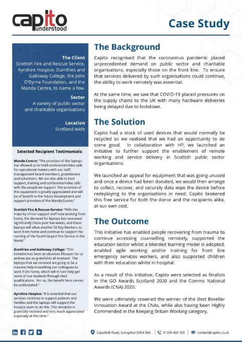Click to view pdf format of our Public Sector initiative case study